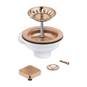 Set de scurgere cu preaplin Grohe pentru chiuveta cu 1 cuva brushed warm sunset imagine
