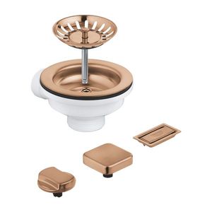 Set ornamente Grohe Square pentru chiuveta cu 1 cuva brushed warm sunset imagine