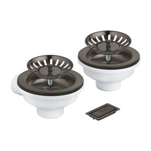 Set ornamente Grohe pentru chiuveta cu 1 cuva fara excentric brushed hard graphite imagine