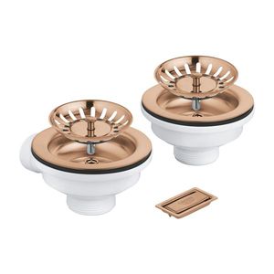 Set ornamente Grohe pentru chiuveta cu 1 cuva fara excentric brushed warm sunset imagine