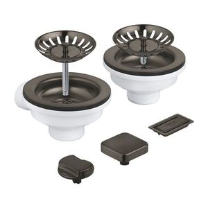 Set ornamente Grohe pentru chiuveta cu 2 cuve brushed hard graphite imagine