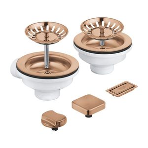 Set ornamente Grohe pentru chiuveta cu 2 cuve brushed warm sunset imagine