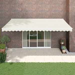 vidaXL Copertină retractabilă automată, crem, 5x3 m imagine