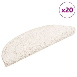 vidaXL Covorașe pentru scări, 20 buc., 56x17x3 cm, semirotunde, albe imagine