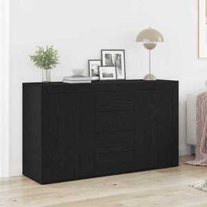 vidaXL Bufet cu sertar Stejar Negru 120 x 36 x 69 cm Lemn compozit imagine