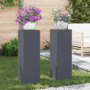 vidaXL Suport pentru plante 2 pcs Antracit 24 x 24 x 75 cm Oțel imagine