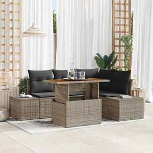 vidaXL Set de canapele pentru grădină 5 pcs Gri Rattan poli imagine