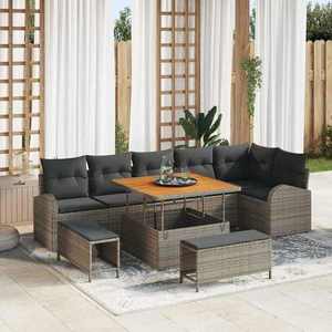 Set mobilier de exterior din poliratan, maro imagine