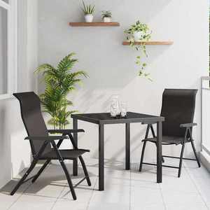 vidaXL Set de masă pentru grădină 3 pcs Negru de cafea Rattan poli imagine