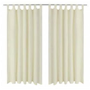 Draperii micro-satin cu bride, 140 x 225 cm, crem, 2 buc. imagine