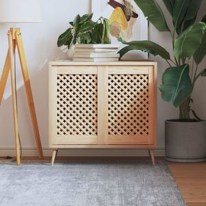 vidaXL Uși de dulap cu zăbrele 2 buc. 39, 5x61, 5 cm lemn masiv de pin imagine