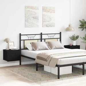 vidaXL Dulap de noapte cu sertar 2 pcs Stejar Negru 40 x 30 x 30 cm imagine