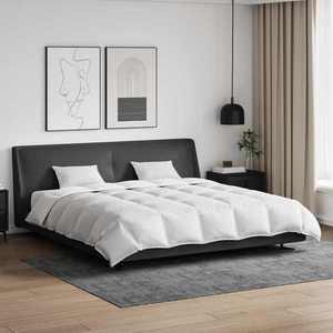 vidaXL Set de Pături cu pernă 3 pcs Alb Pene de rață imagine