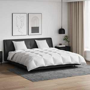 vidaXL Set de Pături cu pernă 3 pcs Alb Pene de rață imagine