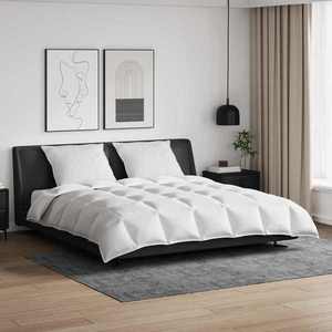 vidaXL Set de Pături cu pernă 3 pcs Alb Pene de rață imagine