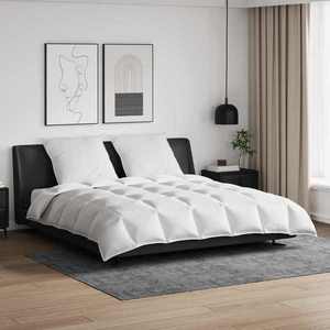 vidaXL Set de Pături cu pernă 3 pcs Alb Pene de rață imagine