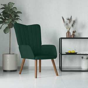 vidaXL Scaun de relaxare, verde închis, catifea imagine