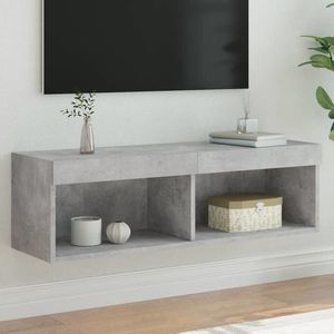 vidaXL Comodă TV cu lumini LED, gri beton, 100x30x30 cm imagine