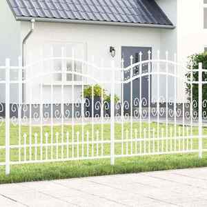 vidaXL Gard de Grădină Alb 240 x 165 cm Oțel vopsit în pulbere imagine