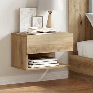 vidaXL Noptiere de perete, 2 buc., stejar artizanal imagine