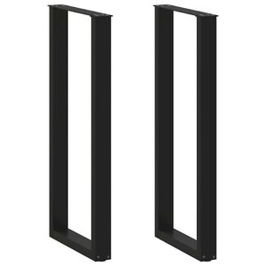 vidaXL Picioare de masă de bar în formă de U, 2 buc., negru, 50x(110-111) cm, oțel imagine