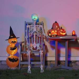 vidaXL Schelet de Halloween Alb 155 x 38.5 cm Plastic imagine