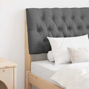 vidaXL Tăblie tapițată Gri închis 75 cm Lemn de pin masiv imagine