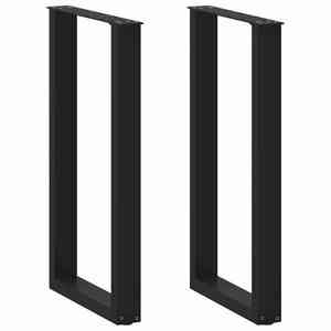 vidaXL Picioare de masă de bar în formă de U, 2 buc., negru, 50x(90-91) cm, oțel imagine