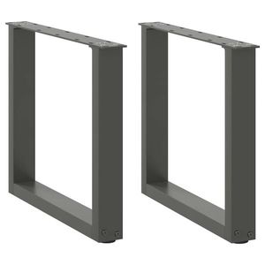 vidaXL Picioare pentru măsuță de cafea în formă de U, 2 buc., antracit, 50x(42-43) cm, oțel imagine