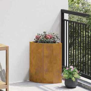 vidaXL Ghiveci de colț Ruginit 30 x 30 x 50 cm imagine