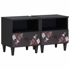 vidaXL Noptieră 2 pcs Maro 40 x 33 x 46 cm Lemn de mango solid imagine