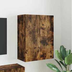 vidaXL Dulap TV de perete Pe perete Stejar fumuriu 59, 5 x 31 x 80 cm imagine