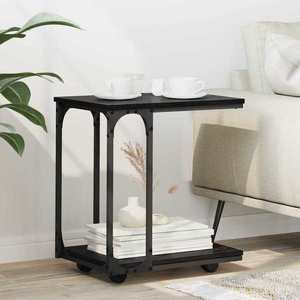 vidaXL Masă laterală Stejar Negru 50 x 35 x 55.5 cm Lemn compozit imagine