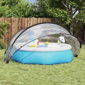 vidaXL Dom pentru piscină Manual Transparent 336 x 322 x 160 cm PVC imagine