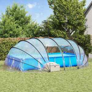 vidaXL Cort pentru piscină Transparent 538 x 440 x 204 cm PVC imagine