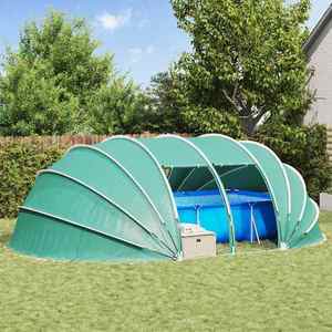 vidaXL Cort pentru piscină Verde 640 x 432 x 205 cm imagine