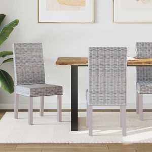 vidaXL Scaun de sufragerie 2 pcs Alb spălat 45 x 54 x 93 cm imagine