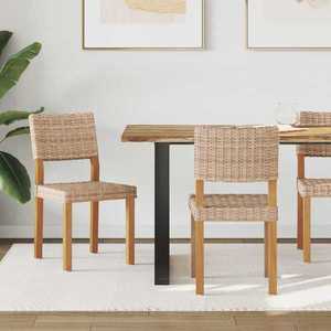 vidaXL Scaun de sufragerie 2 pcs natural 46 x 55 x 84 cm Ratan Kubu imagine