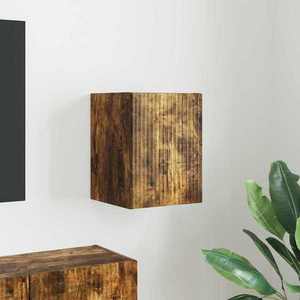 vidaXL Dulap TV de perete Stejar fumuriu 30 x 31 x 40 cm Lemn compozit imagine