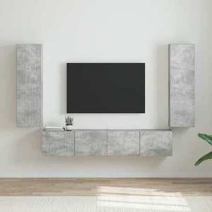 vidaXL Dulap TV de perete 2 pcs Beton 30 x 31 x 100 cm Lemn compozit imagine