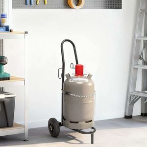 vidaXL Cărucior manual Negru și roșu 49 x 49 x 101 cm Oțel imagine