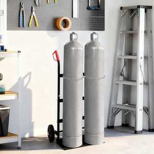 vidaXL Cărucior manual Negru și roșu 63 x 43, 5 x 110 cm Oțel imagine