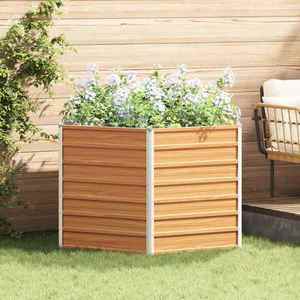 vidaXL Pat de grădină ridicat Maro deschis 129 x 129 x 77 cm imagine