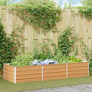 vidaXL Strat înălțat de grădină Maro deschis 240 x 80 x 45 cm imagine