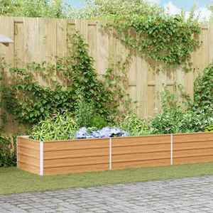 vidaXL Strat înălțat de grădină Maro deschis 600 x 80 x 45 cm imagine