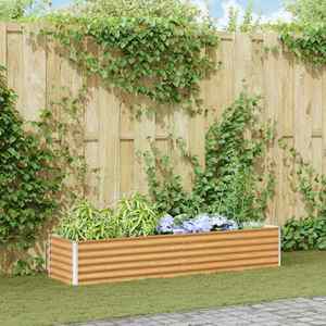 vidaXL Strat înălțat de grădină 195 x 50 x 36 cm Oțel Galvanizat imagine