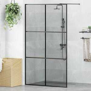 vidaXL Zid de duș walk-in Negru 115 x 195 cm sticlă securizată imagine