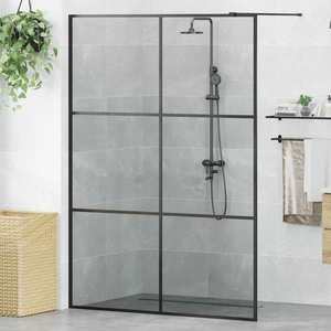 vidaXL Zid de duș walk-in Negru 140 x 195 cm sticlă securizată imagine