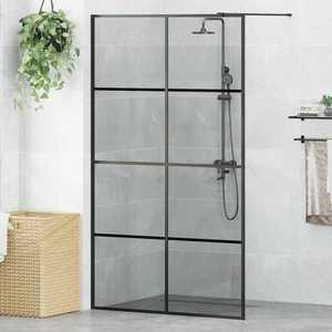 vidaXL Zid de duș walk-in Negru 115 x 195 cm sticlă securizată imagine