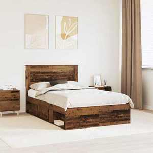 vidaXL Cadru de pat Lemn vechi 120 x 200 cm Lemn de pin masiv imagine